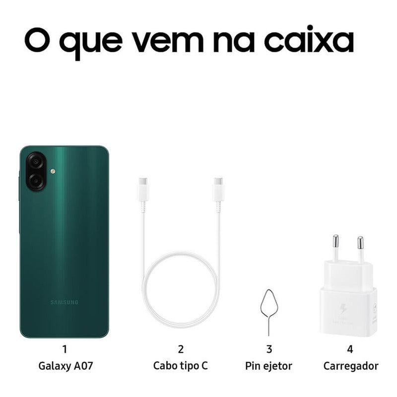 Samsung Galaxy A07 128 Gb, Teléfono Celular De 4 Gb, Cámara De 50 Mp, Pantalla 6.7, Protección Ip54, Procesador De 6 Nm, Verde