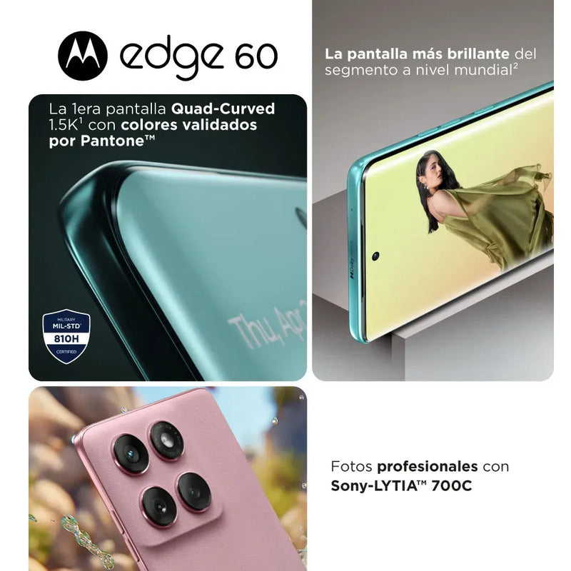 Celular Motorola Edge 60 Fusion 128gb + 8gb Ram Dual Sim Ultra Resistencia Militar Ip68 - Rosa