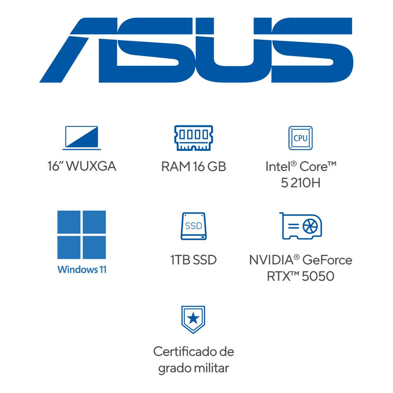 Portatil Asus Gaming V16 Intel Core 5 16gb 1tb 16  Rtx 5050 Negro