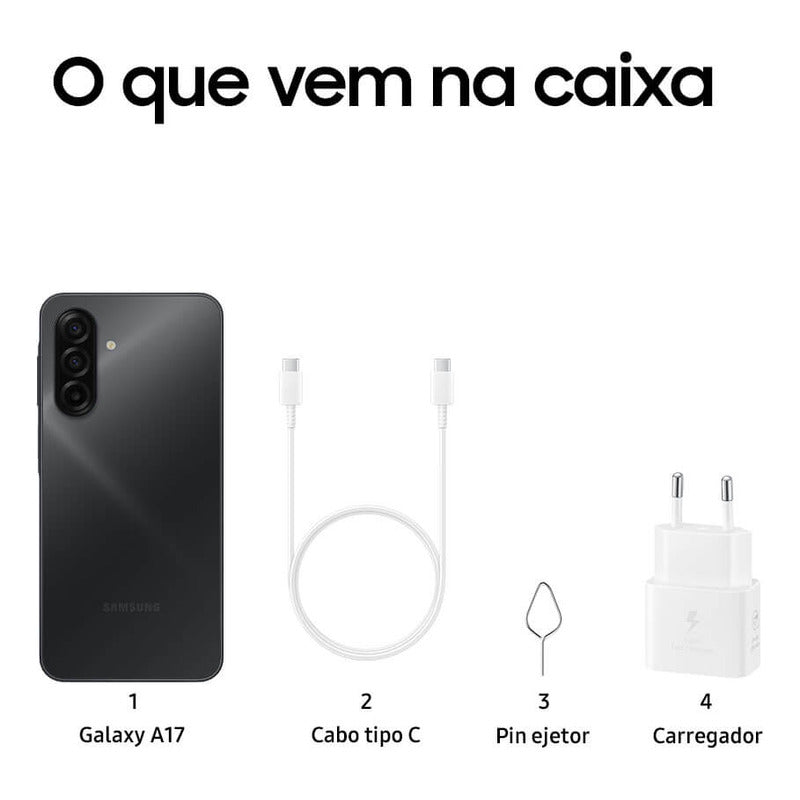 Teléfono Móvil Samsung Galaxy A17 Con Ia, 128 Gb, 4 Gb De Ram, Cámara De 50 Mp, Pantalla 6.7, Nfc, Ip54, Negro
