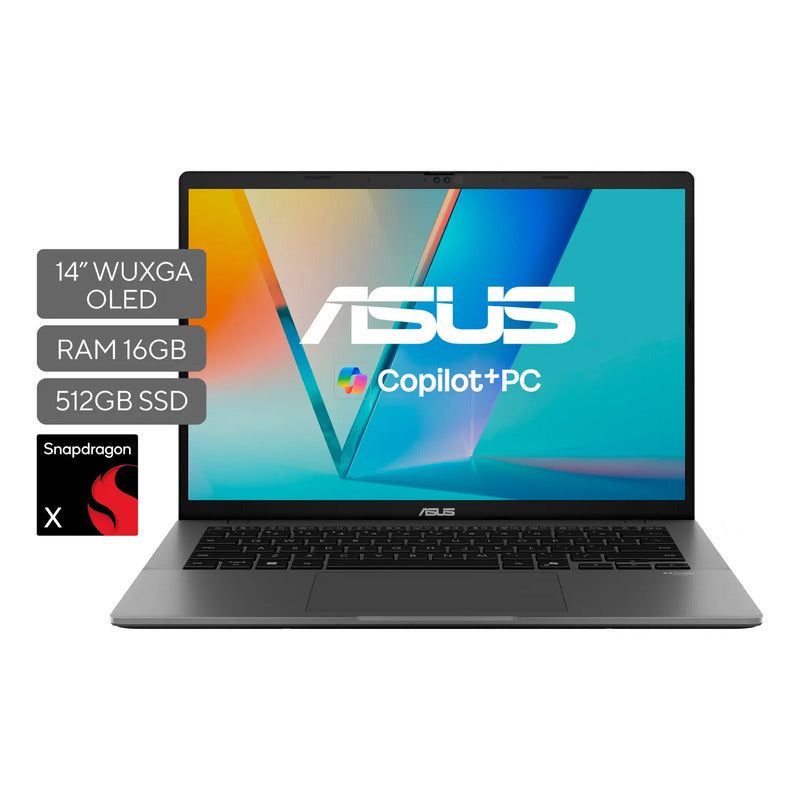 Portatil Asus Vivobook S14 Snapdragon X X1 16gb 512gb 14  Gris