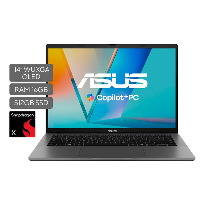 Portatil Asus Vivobook S14 Snapdragon X X1 16gb 512gb 14  Gris