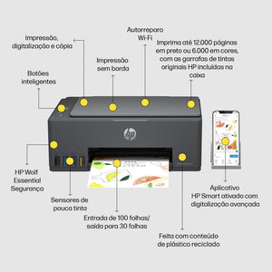 Impresora Multifuncional Hp Smart Tank 581 Wifi Negro 110v