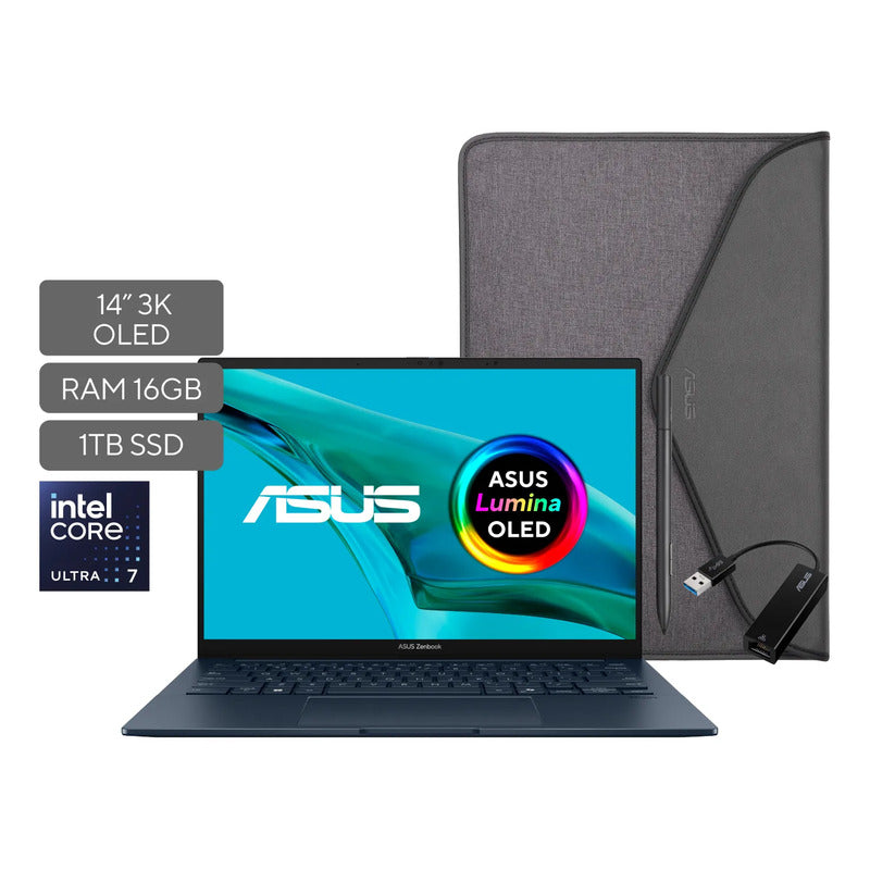 Portatil Asus Zenbook 14 Oled Intel Core Ultra 7 16g 1tb 14  Azul