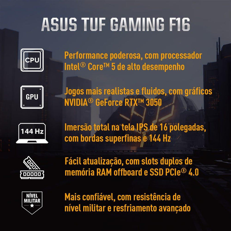 Asus Tuf Gaming F16 Rtx 3050 Intel Core I5 16gb 512gb Ssd Gris