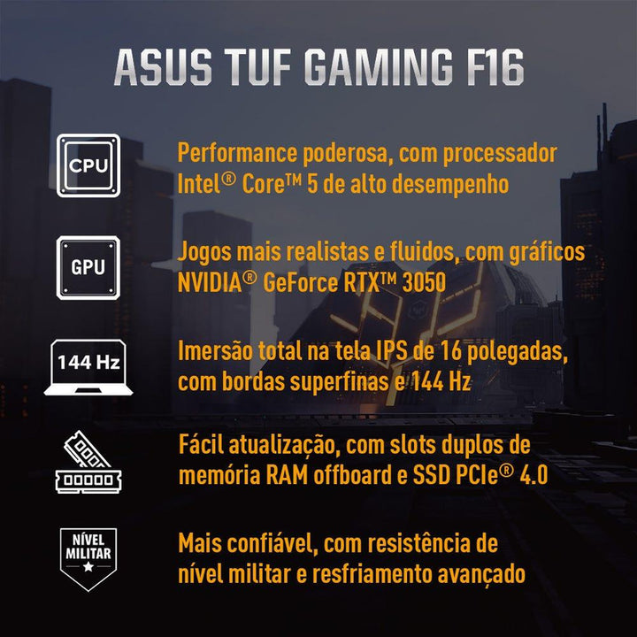 Asus Tuf Gaming F16 Rtx 3050 Intel Core I5 16gb 512gb Ssd Gris