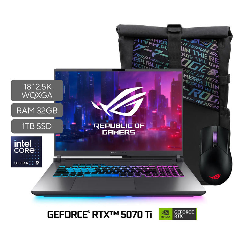 Portatil Rog Strix G18 Intel Core Ultra9 16gb 1tb Rtx5070 Ti Verde