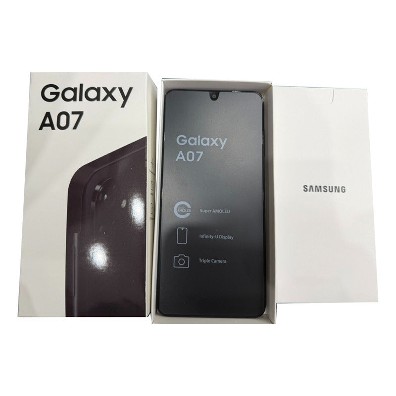 Samsung Galaxy A07 128 Gb, Teléfono Celular De 4 Gb, Cámara De 50 Mp, Pantalla 6.7, Protección Ip54, Procesador De 6 Nm, Negro
