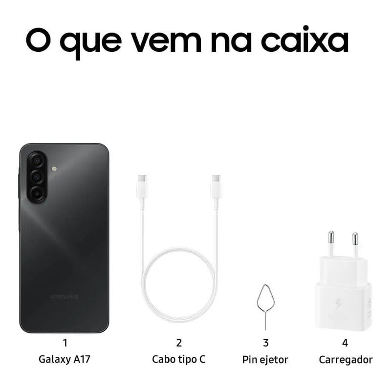 Teléfono Móvil Samsung Galaxy A17 Con Ia, 256 Gb, 8 Gb De Ram, Cámara De 50 Mp Pantalla 6.7 Nfc Ip54 Negro