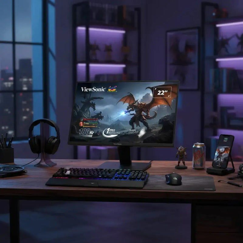 Monitor Gamer Viewsonic Con Pantalla De 22  100hz Y Resolución Full Hd Negro 110v
